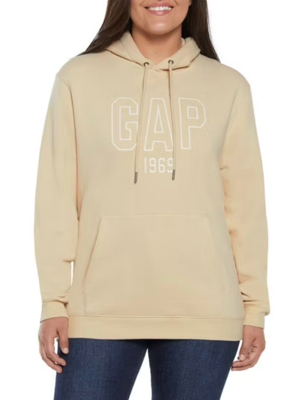 GAP 1969 Oversized Unisex Hoodie Sweatshirt - Cream Size XL